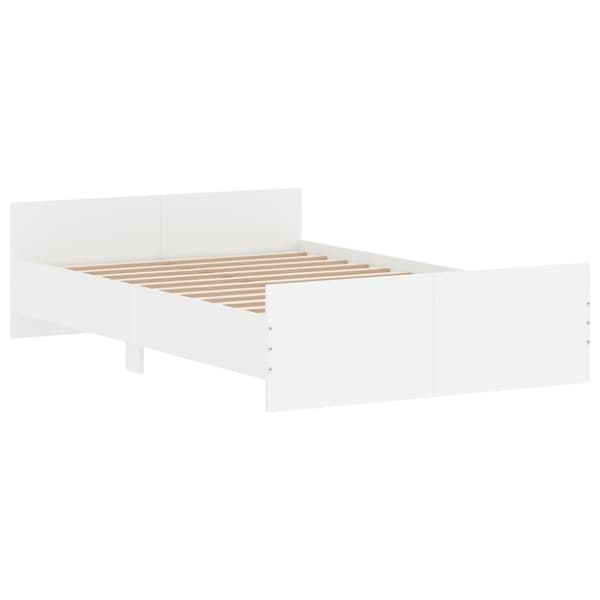 vidaXL Sengeramme med hode- og fotgavl hvit 120x190 cm