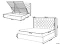 Miniatyrbillede 3 af 11: Seng med Opbevaring Off White Velour 160 x 200 cm Moderne Dobbeltseng Polstret To Mands Seng Lav Sengeramme Minimalistisk Design