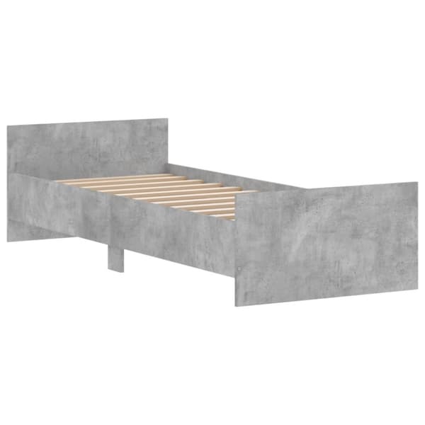 vidaXL Sengeramme betonggrå 75x190 cm konstruert tre