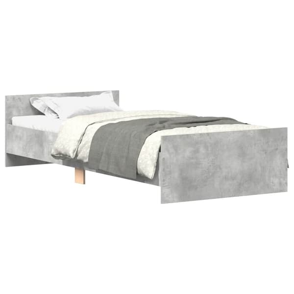 vidaXL Sengeramme betonggrå 75x190 cm konstruert tre