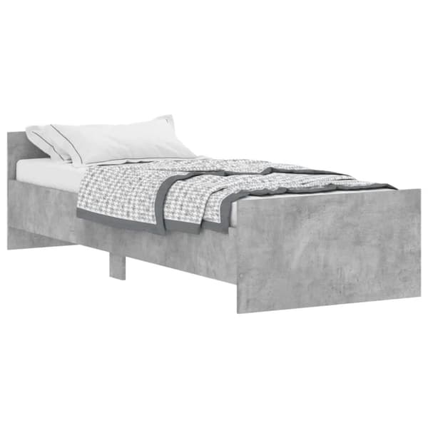 vidaXL Sengeramme betonggrå 75x190 cm konstruert tre