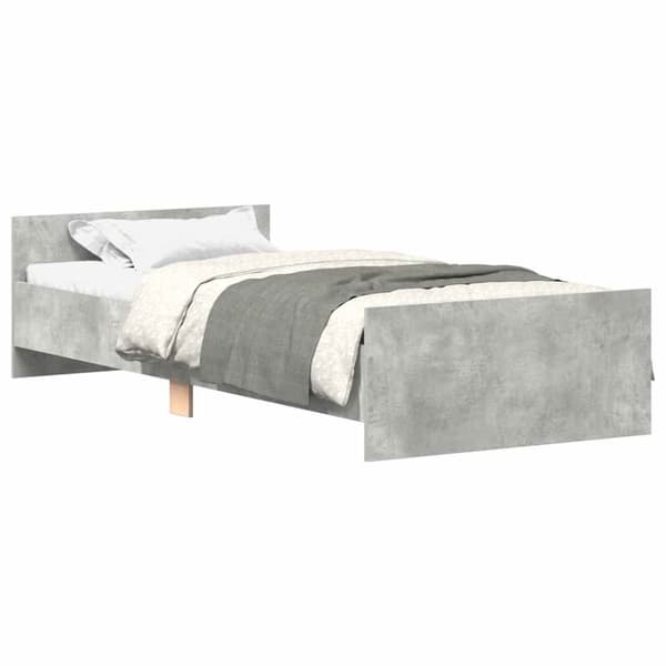 vidaXL Sengeramme betonggrå 90x190 cm konstruert tre