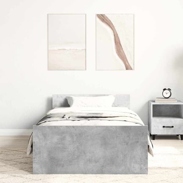 vidaXL Sengeramme betonggrå 90x190 cm konstruert tre