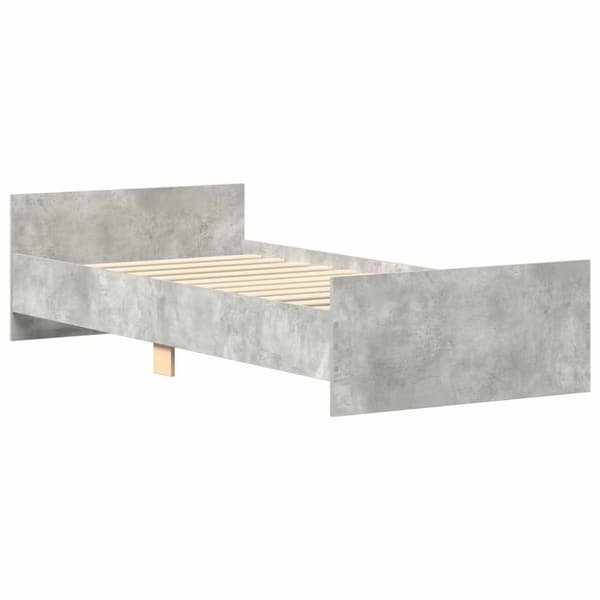 vidaXL Sengeramme betonggrå 90x190 cm konstruert tre