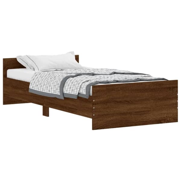 vidaXL Sengeramme uten madrass brun eik 90x200 cm konstruert tre