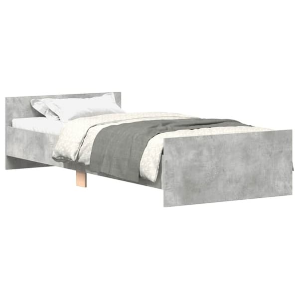 vidaXL Sengeramme betonggrå 90x200 cm konstruert tre