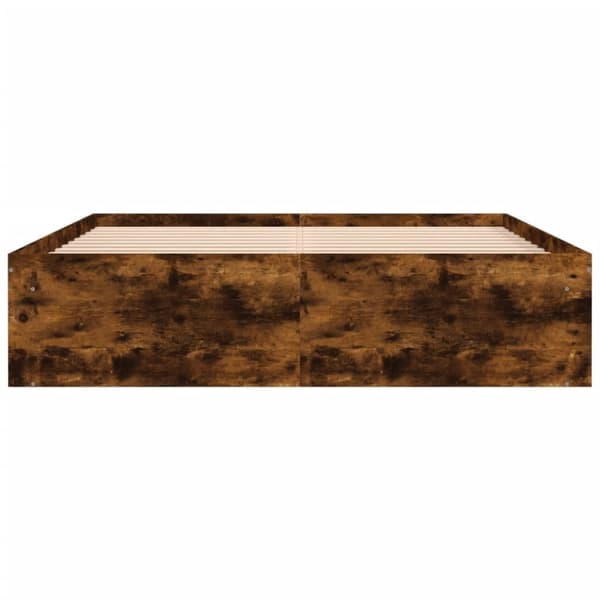 vidaXL Sengeramme røkt eik 140x190 cm