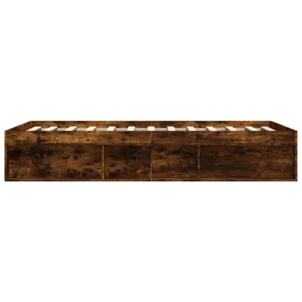 vidaXL Sengeramme røkt eik 140x190 cm