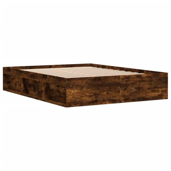 vidaXL Sengeramme røkt eik 140x190 cm