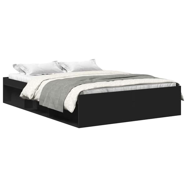 vidaXL sengeramme 140x190 cm sort