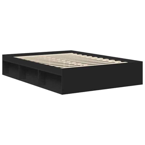 vidaXL sengeramme 140x190 cm sort