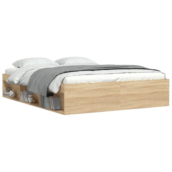 vidaXL sengeramme 160x200 cm sonoma-eg