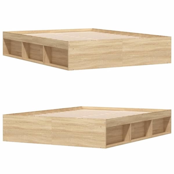 vidaXL sengeramme 160x200 cm sonoma-eg