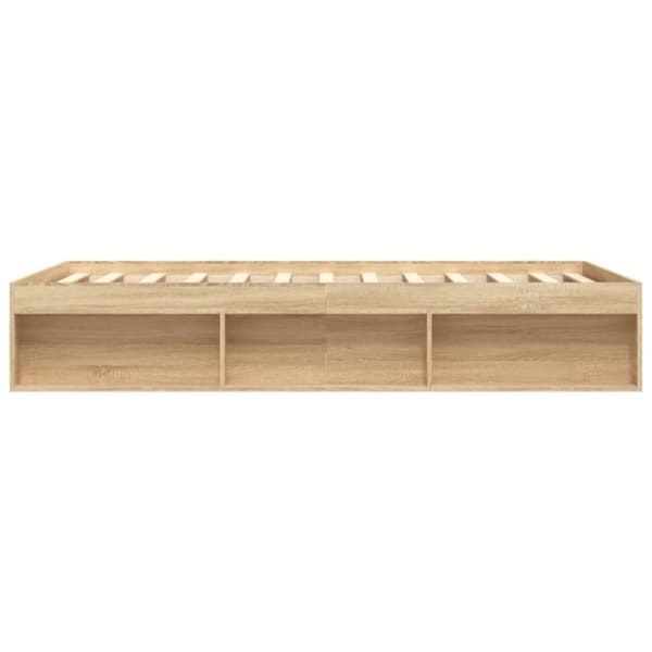 vidaXL sengeramme 160x200 cm sonoma-eg