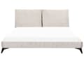 Miniatyrbilde 5 av 11: Dobbeltseng Lys beige Kordfløyel 180 x 200 cm Sengegavl med puter Lamellbunn Moderne design Soverom