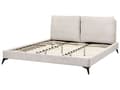 Miniatyrbilde 6 av 11: Dobbeltseng Lys beige Kordfløyel 180 x 200 cm Sengegavl med puter Lamellbunn Moderne design Soverom