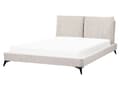 Miniatyrbilde 4 av 11: Dobbeltseng Lys beige Kordfløyel 160 x 200 cm Sengegavl med puter Lamellbunn Moderne design Soverom