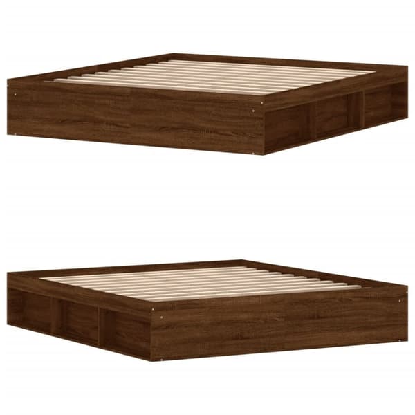 vidaXL Sängynrunko ruskea tammi 180x200 cm Super King Size