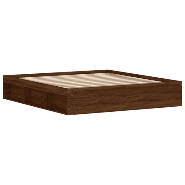 vidaXL Sängynrunko ruskea tammi 180x200 cm Super King Size