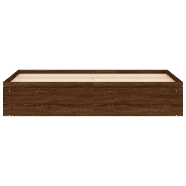 vidaXL Sängynrunko ruskea tammi 180x200 cm Super King Size