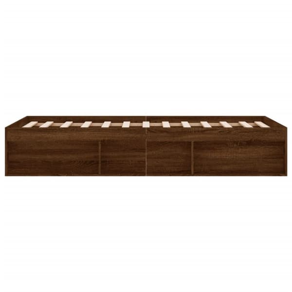 vidaXL Sängynrunko ruskea tammi 180x200 cm Super King Size