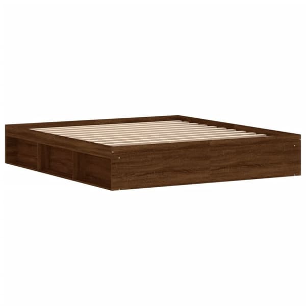 vidaXL Sängynrunko ruskea tammi 180x200 cm Super King Size