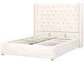 Miniatyrbilde 4 av 11: Dobbeltseng med oppbevaring Off-White Fløyel 140 x 200 cm Polstret, Tuftet Trim Glam Design