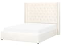Miniatyrbilde 5 av 11: Dobbeltseng med oppbevaring Off-White Fløyel 140 x 200 cm Polstret, Tuftet Trim Glam Design