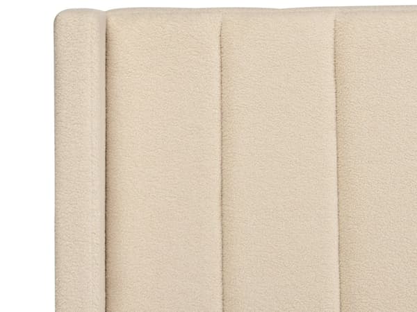 Seng Beige Boucle 140 x 200 cm Moderne Polstret Hodegjerde Polstret Moderne Design Spaltegulv