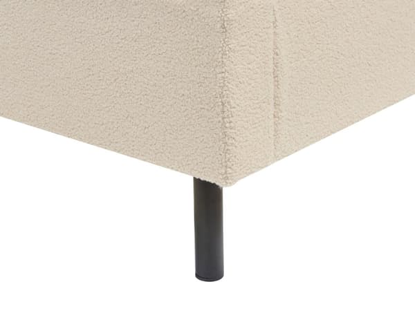 Seng Beige Boucle 140 x 200 cm Moderne Polstret Hodegjerde Polstret Moderne Design Spaltegulv