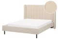 Miniatyrbilde 1 av 11: Seng Beige Boucle 140 x 200 cm Moderne Polstret Hodegjerde Polstret Moderne Design Spaltegulv