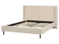 Miniatyrbilde 6 av 11: Seng Beige Boucle 160 x 200 cm Moderne Trekvart Seng Polstret Halvandenmandsseng Lav Sengeramme Minimalistisk Design