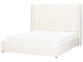Miniatyrbilde 5 av 11: Dobbeltseng Off-White Fløyel 160 x 200 cm Polstret, Tuftet Trim Glam Design