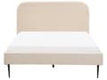 Miniatyrbilde 6 av 11: Seng Beige Boucle Polstret 140 x 200 cm Fløyel Sengegavl Minimalistisk Design Moderne Soverom