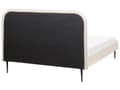 Miniatyrbilde 7 av 11: Seng Beige Boucle Polstret 140 x 200 cm Fløyel Sengegavl Minimalistisk Design Moderne Soverom