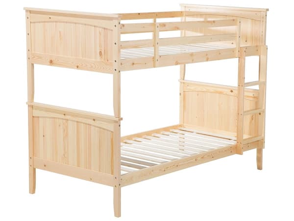 Våningssäng med Förvaring 2 Lådor Ljust Trä Tall 90 x 200 cm Barn Sovrum Barnrum