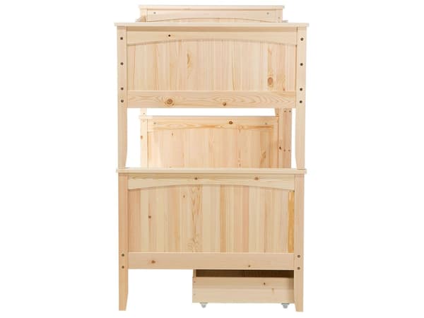 Våningssäng med Förvaring 2 Lådor Ljust Trä Tall 90 x 200 cm Barn Sovrum Barnrum
