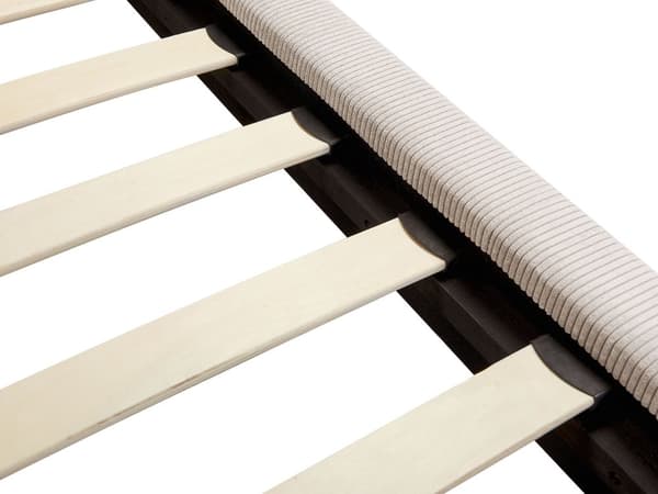 Seng Taupe Fløjl 180 x 200 cm Moderne Dobbeltseng Stof To Mands Seng Lav Sengeramme Minimalistisk Design