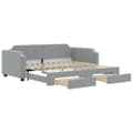 Miniatyrbillede 1 af 11: vidaXL daybed med udtræk og skuffer 90x190 cm stof lysegrå