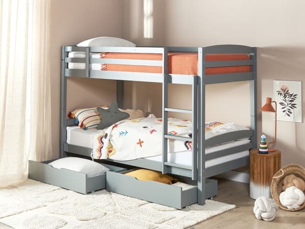 Køyeseng med sengebunn Mørkebrun furu 2 spilerammer 90 x 200 cm stige Moderne køyeseng for 2 personer Soveromsmøbler