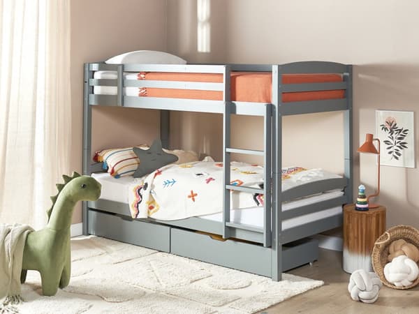 Køyeseng med sengebunn Mørkebrun furu 2 spilerammer 90 x 200 cm stige Moderne køyeseng for 2 personer Soveromsmøbler