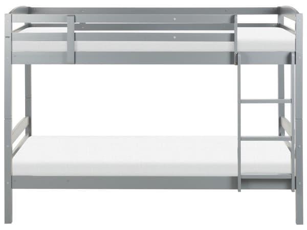 Køyeseng Grå furu 2 spilerammer 90 x 200 cm stige Moderne køyeseng for 2 personer Soverom innredning