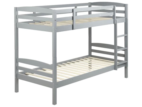 Køyeseng Grå furu 2 spilerammer 90 x 200 cm stige Moderne køyeseng for 2 personer Soverom innredning