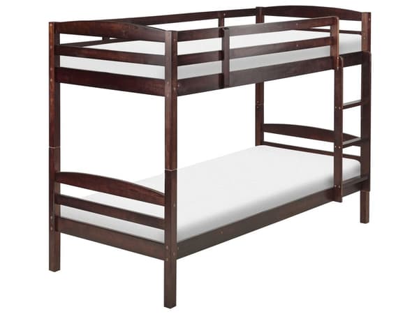 Køyeseng Mørkebrun furu 2 spilerammer 90 x 200 cm stige Moderne køyeseng for 2 personer Soveromsinnredning