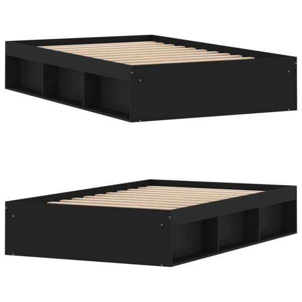 vidaXL sengeramme 120x190 cm sort