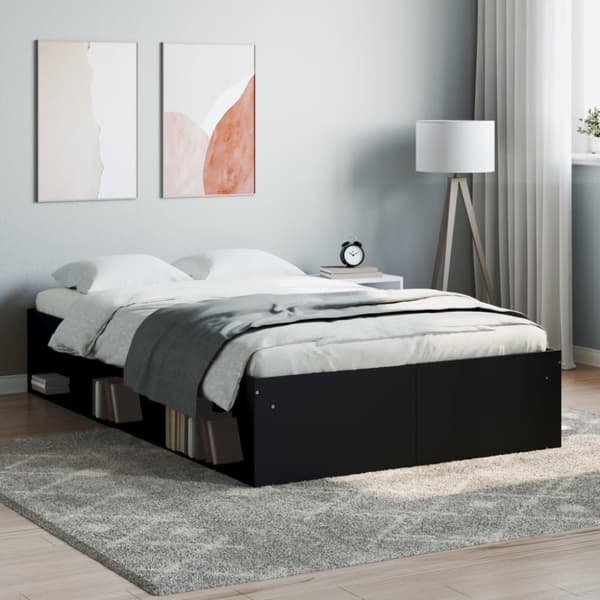vidaXL sengeramme 120x190 cm sort