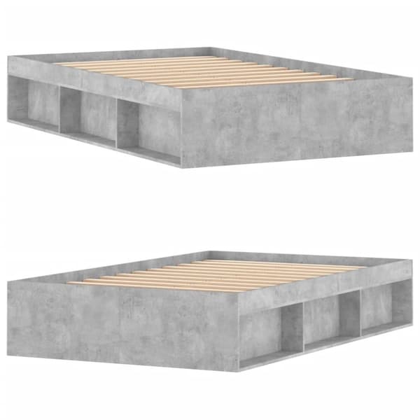 vidaXL sengeramme 120x200 cm betongrå