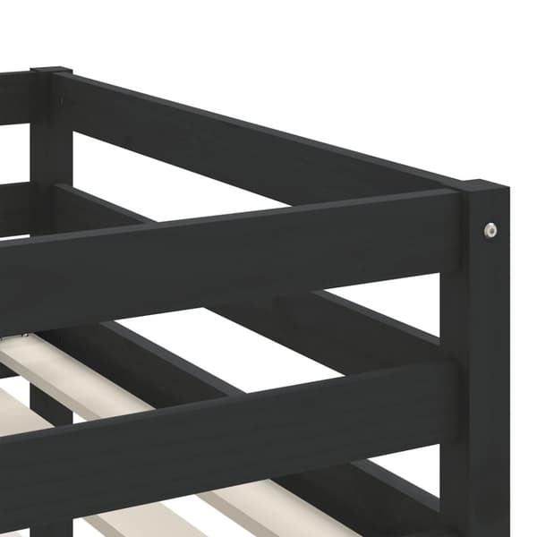 vidaXL Køyeseng for barn med stige svart 80x200 cm heltre furu