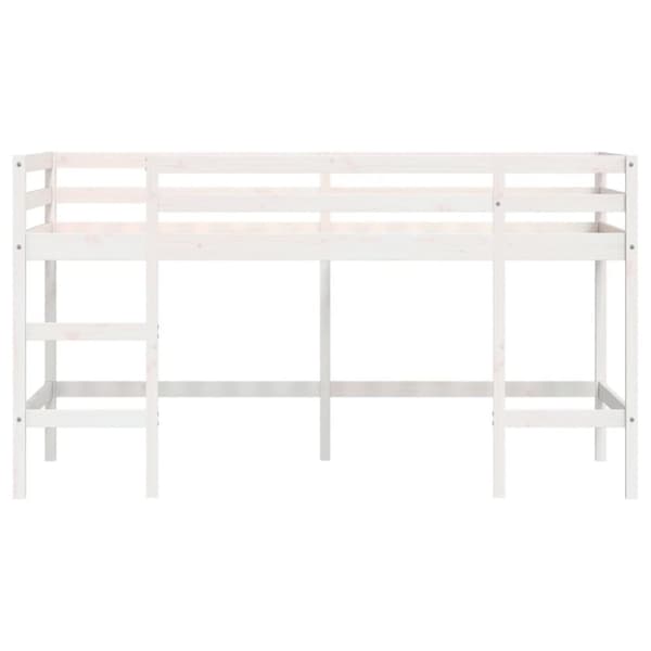 vidaXL Køyeseng for barn med stige hvit 90x200 cm heltre furu