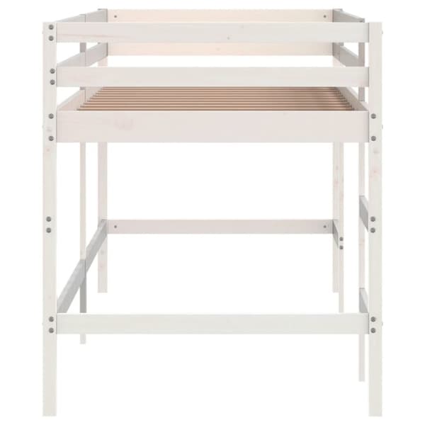 vidaXL Køyeseng for barn med stige hvit 90x200 cm heltre furu